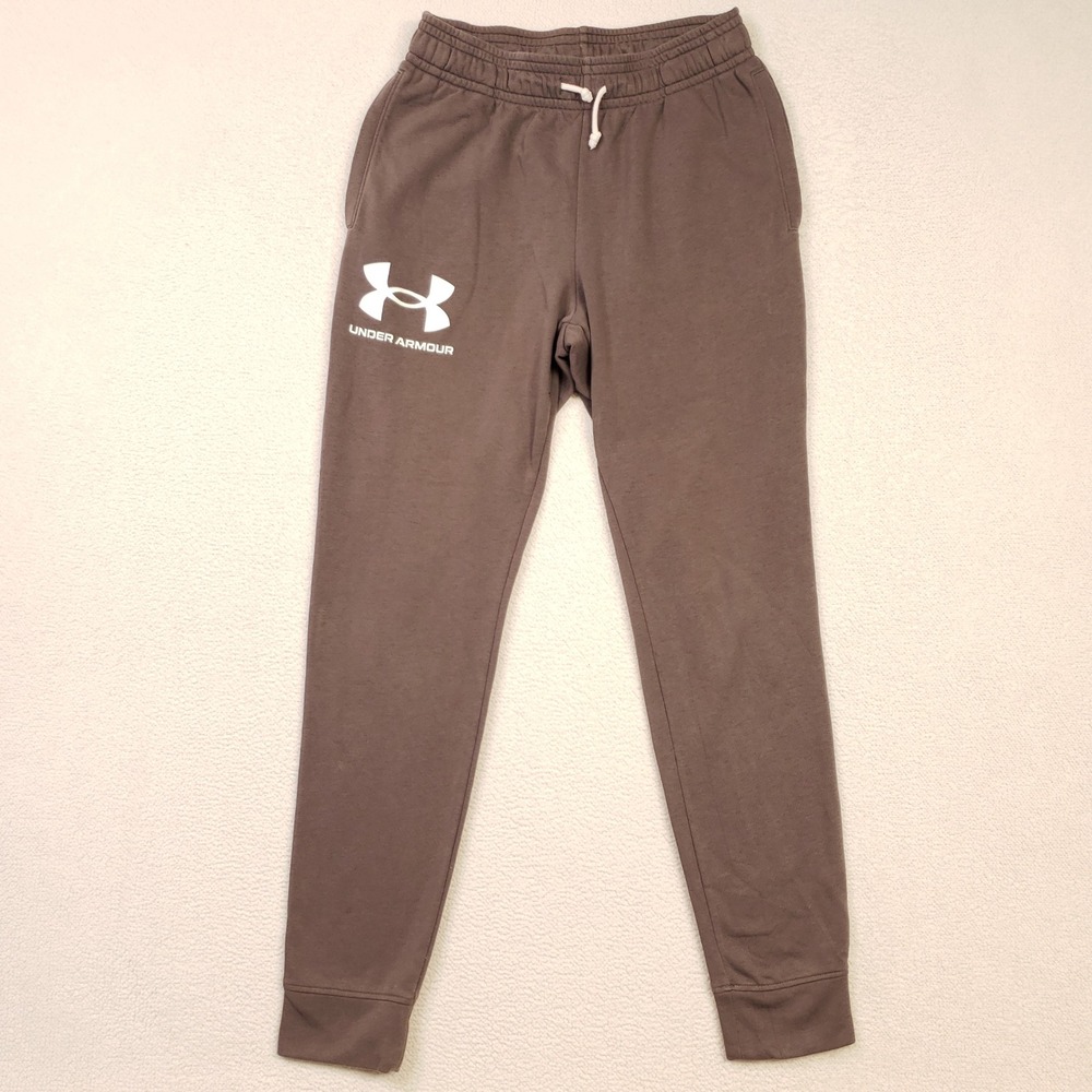 Under Armour Sweatpants Mens Medium Brown Rival Terry Fleece Joggers 1361642
